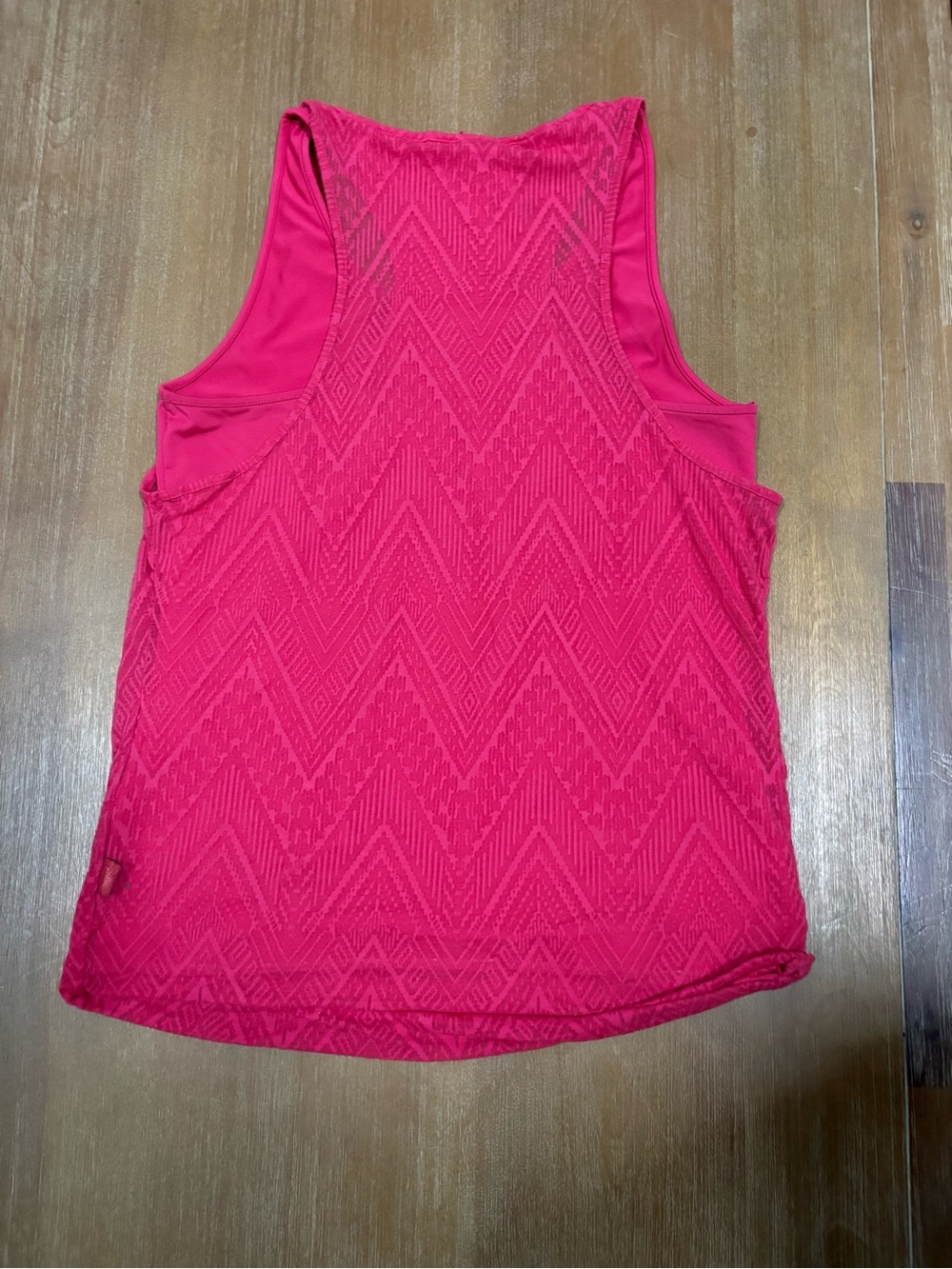 Prana Pink Chevron-Texture Racerback Tank - Picture 2 of 10